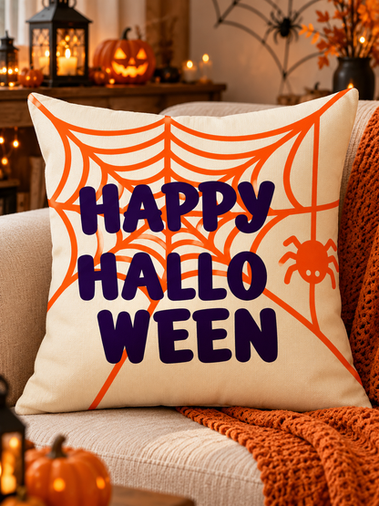 Halloween Temalı Dekoratif Kırlent Kılıfı 45x45 cm – 4’lü Set